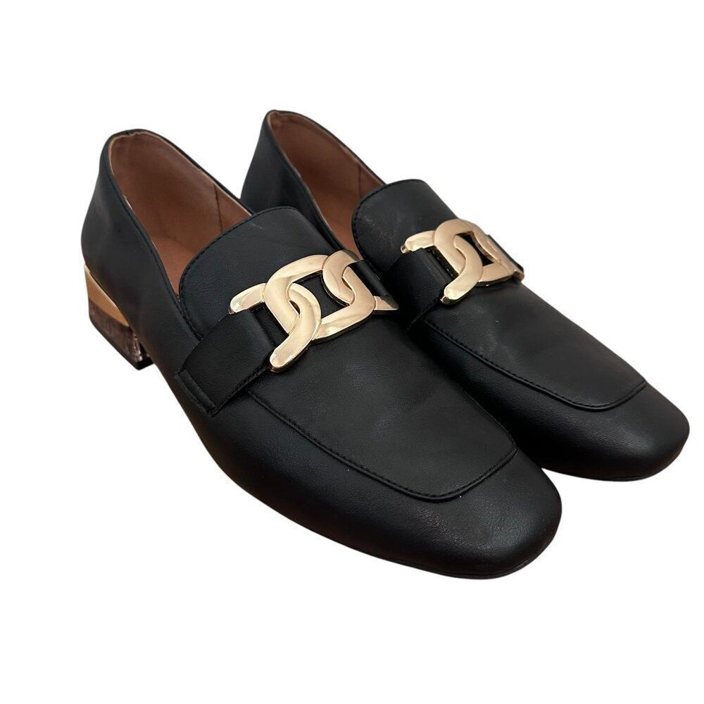 Spring Step Patrizia Rockrose Black Faux Leather Loafers Size 10